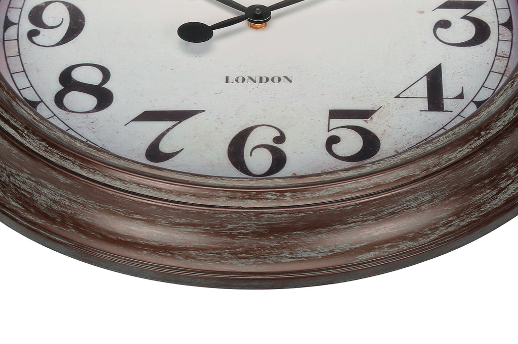 Clocks, 20' Round, Wall Clock, Antique Brown, Transitional