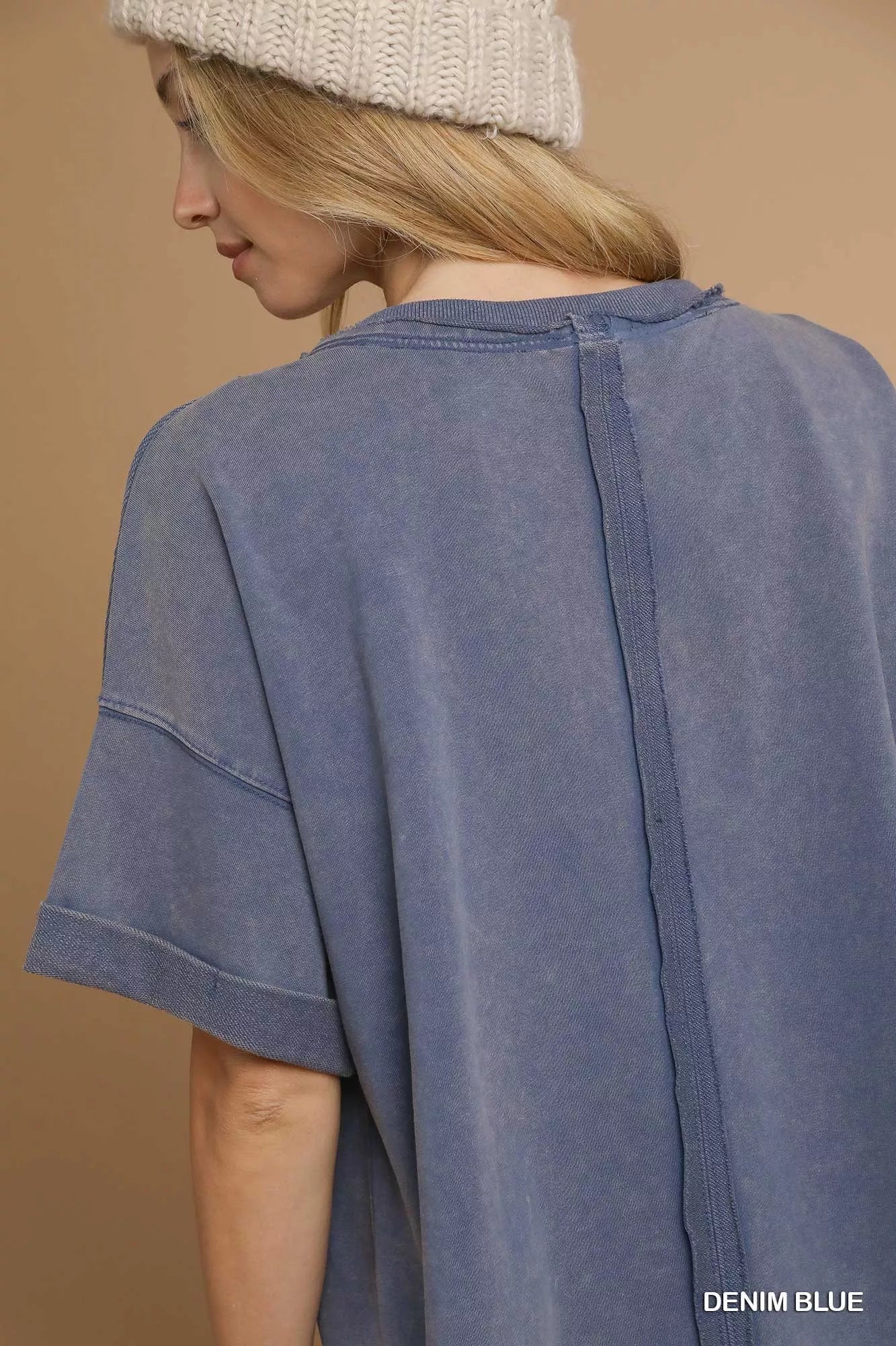 Umgee Mineral Wash Round Neck Top