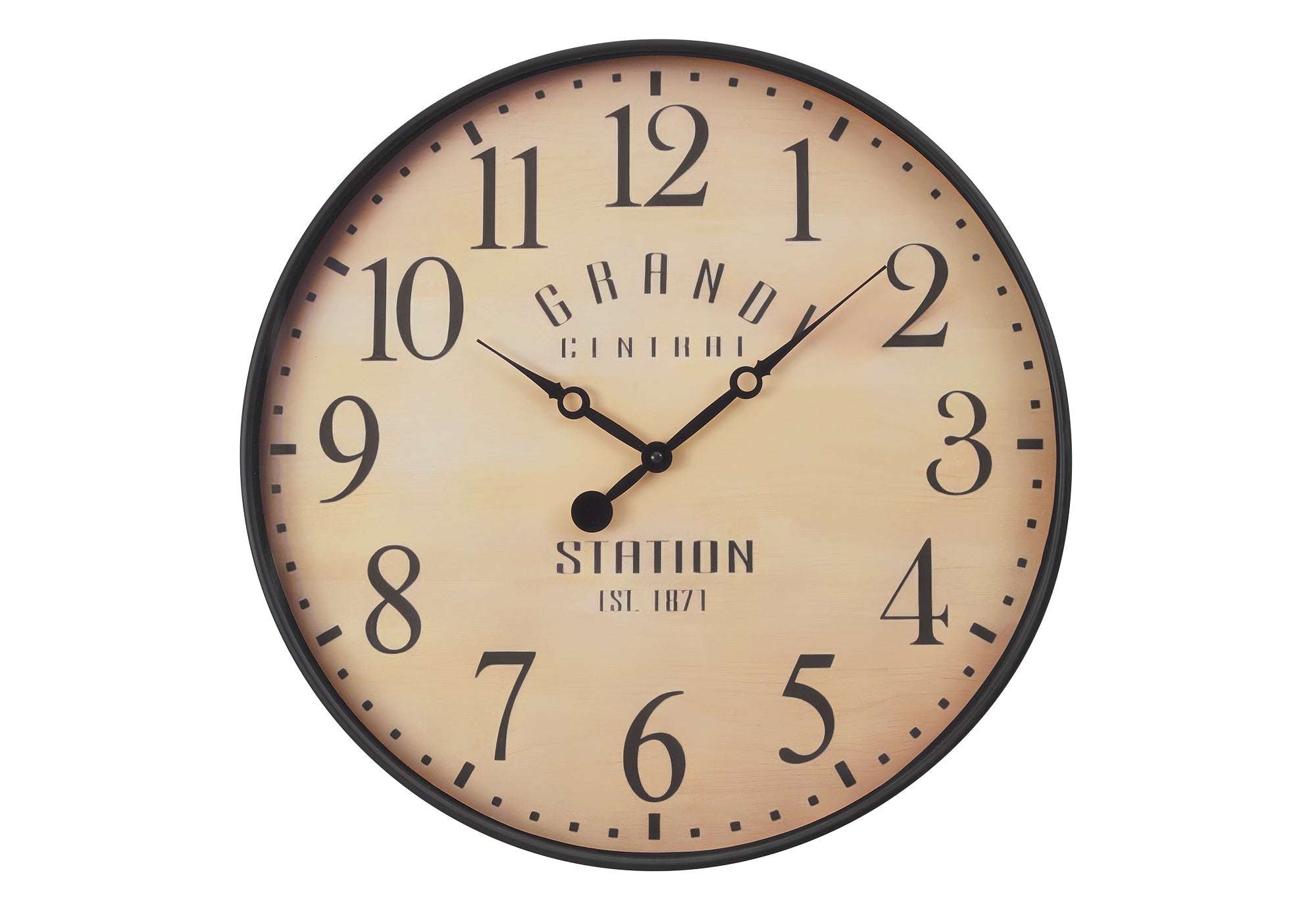 Clocks, 20' Round, Wall Clock, Antique Brown, Transitional