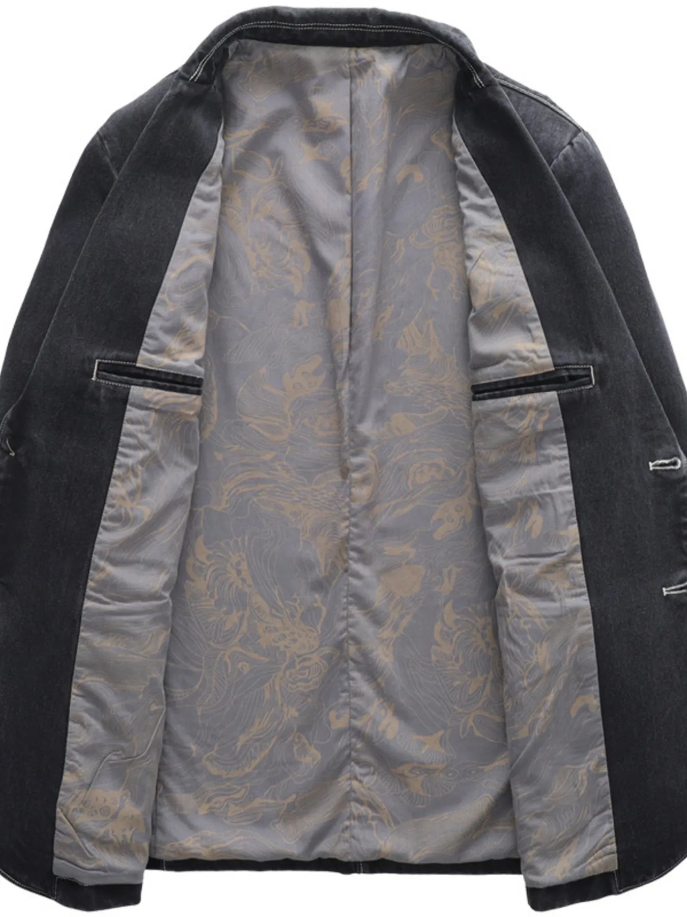 Lapel Collar Long Sleeve Blazer Plus Size