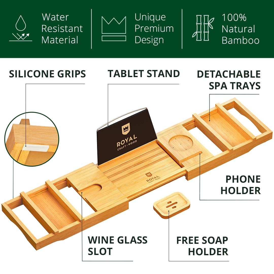 Bathtub Caddy Tray, Natural