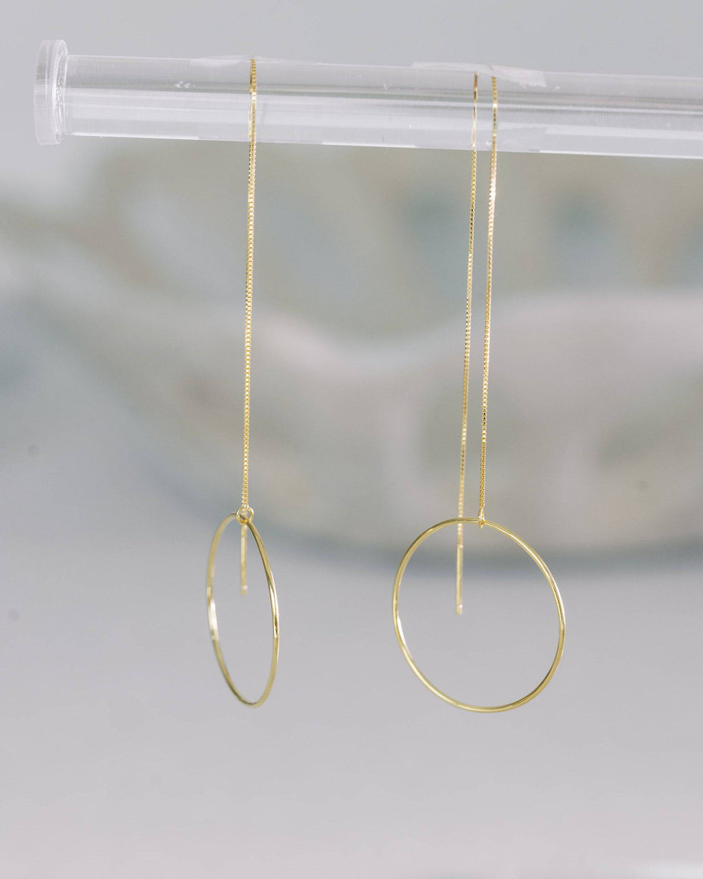 Gold Circle Drop Earrings