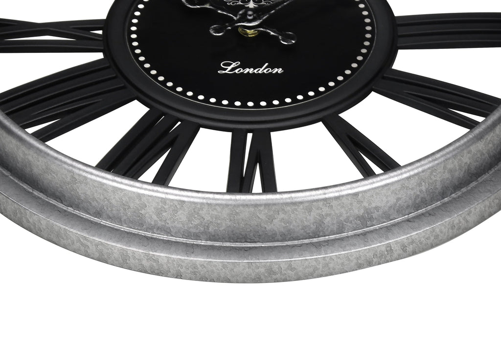 Clocks, 16' Round, Wall Clock, Silver, Black, Transitional