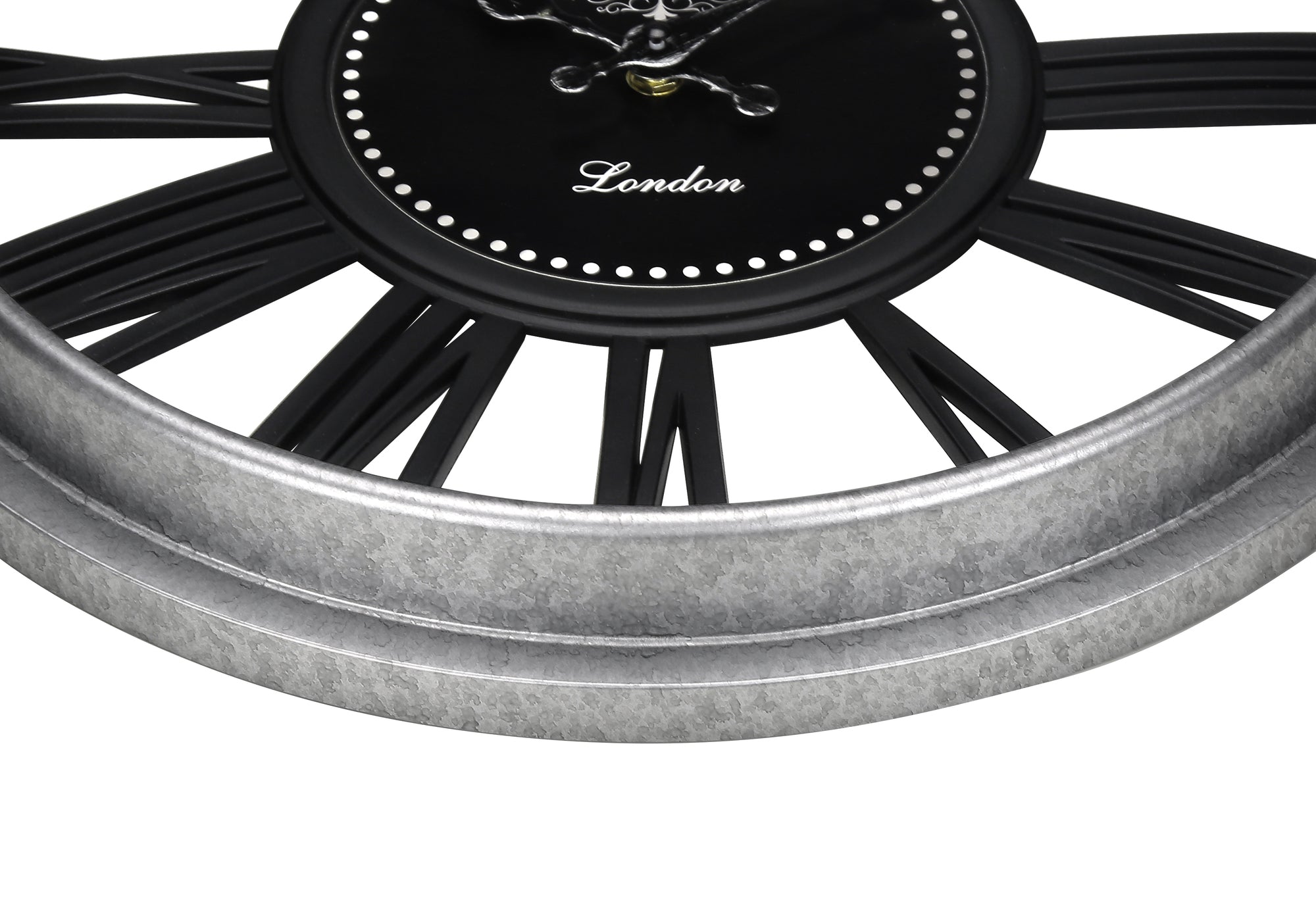 Clocks, 16' Round, Wall Clock, Silver, Black, Transitional