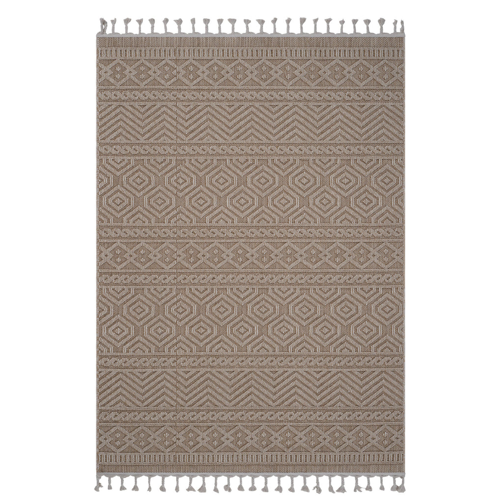 8X10 Mocha /Geometric Indoor/Outdoor Area Rug