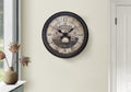 Clocks, 20' Round, Wall Clock, Antique Brown, Transitional
