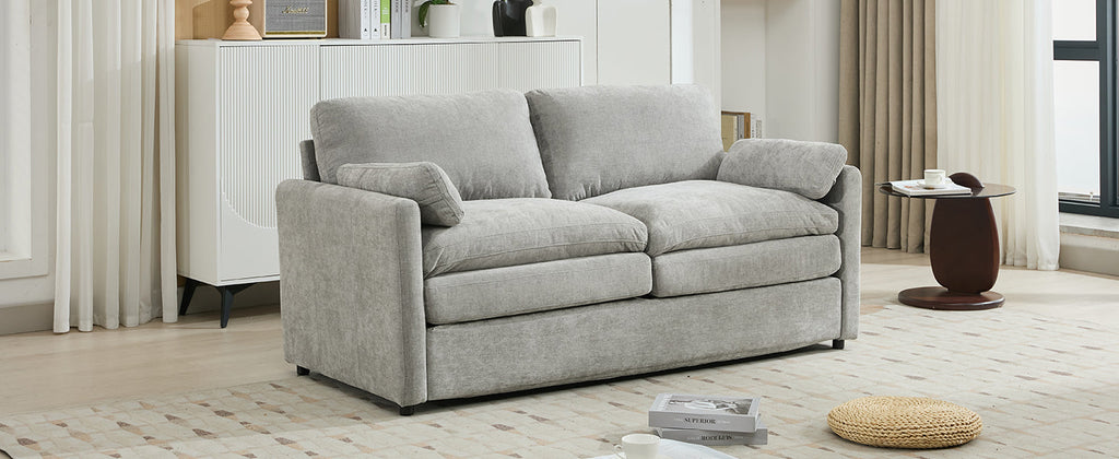 68.1' Cozy Upholstered Loveseat Sofa Oversized Comfy Comfy Cloud Sofa Double Cushion Loveseat Sofa Plush Cushion Sofa Couch for Living Room,Light Grey