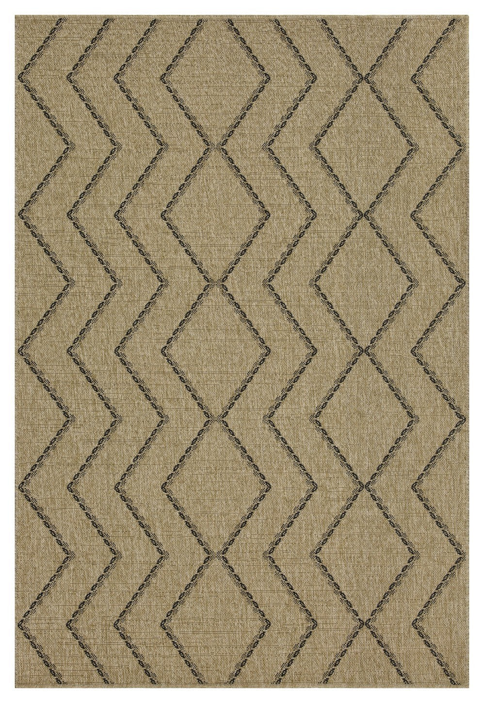 Earth GC_NTL1010 Jute/Black 2 ft. 7 in. x 7 ft. 3 in. Indoor/Outdoor Area Rug