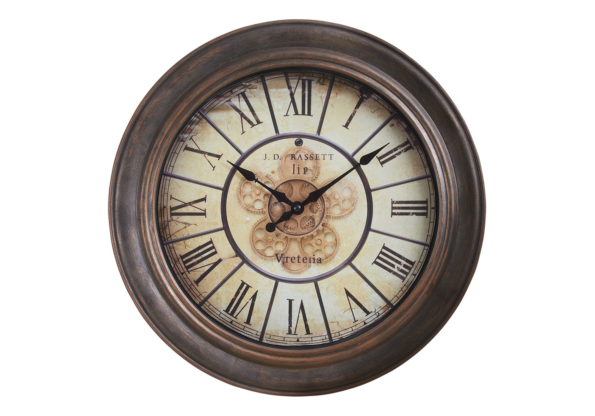 Clocks, 15' Round, Wall Clock, Antique Brown, Transitional