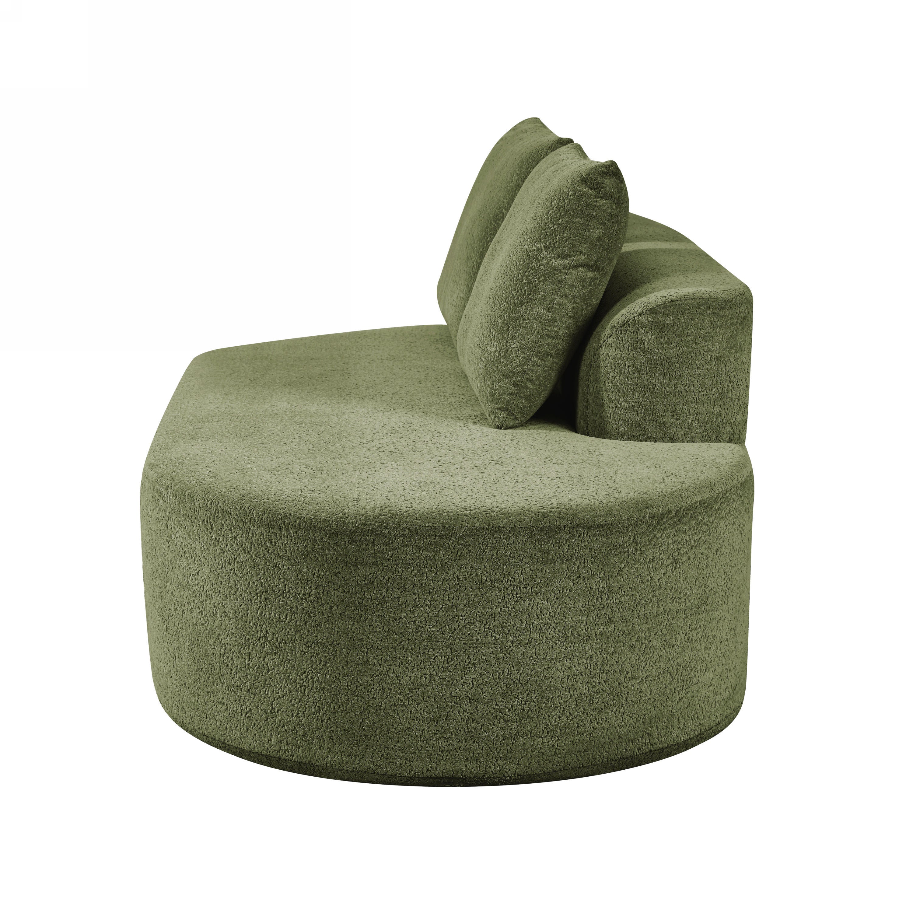 116' Modern Curved Sectional Sofa with High-Density Fully Compressed Sponge and Chaise Lounge, Pearl Upholstery, 2-Piece Set, Fully Assembled Right Hand Facing, Perfect for Living Room, Lounge