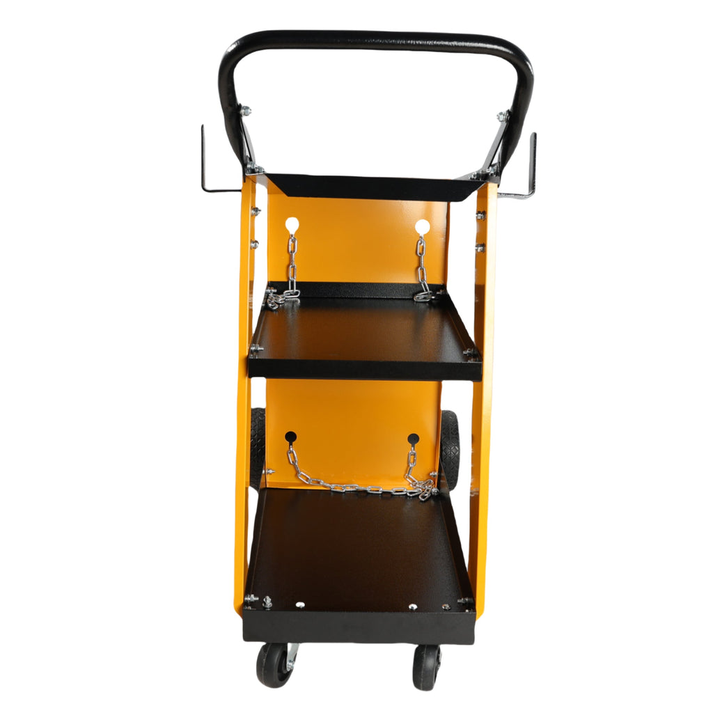 Multi Function 3 tier Welding Cart. gas bottle and accessory storage.Welding Heavy Duty  Cart for Tig Mig Welder and Plasma Cutter  with Upgrade Handles and Increase Storage Space Tank Storage