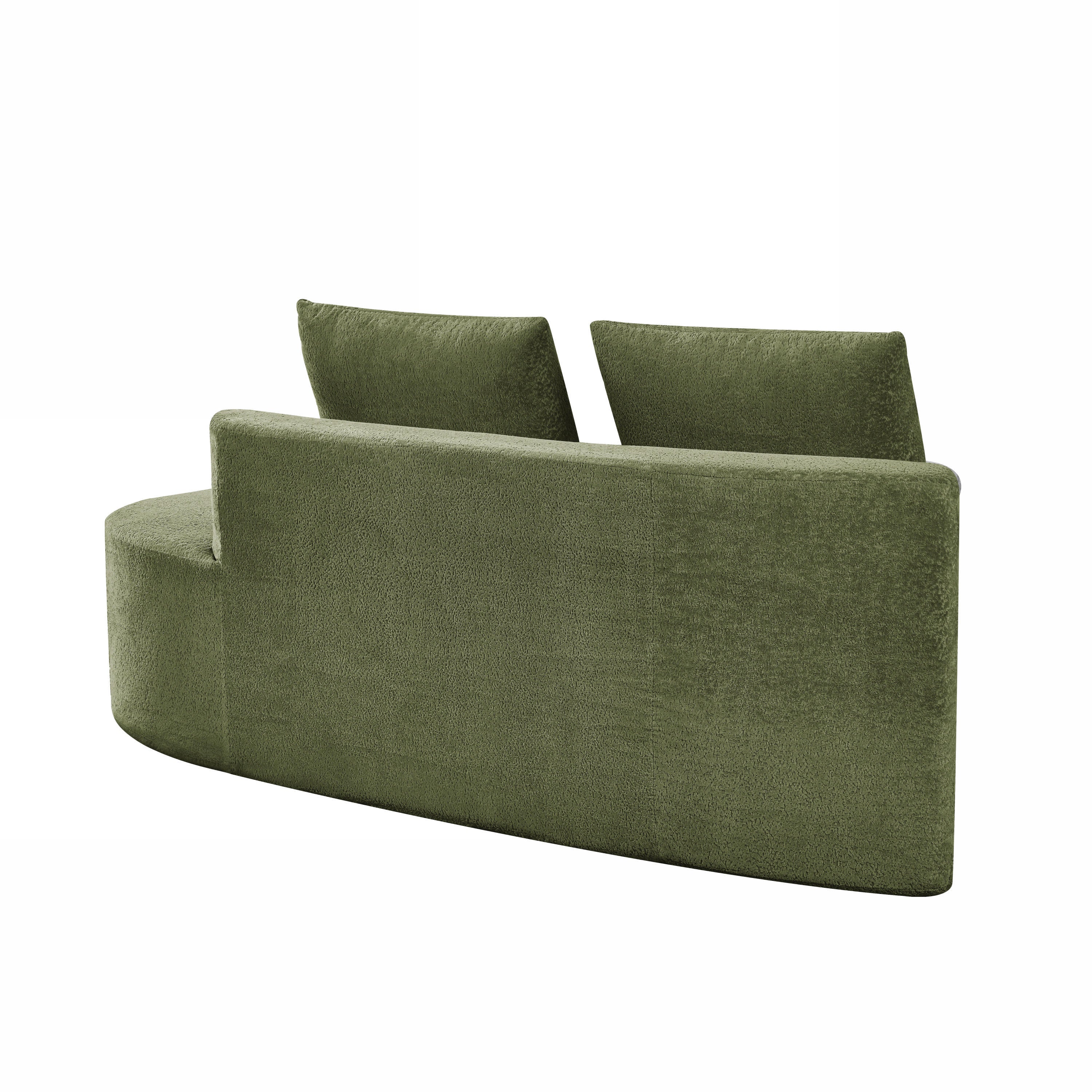 116' Modern Curved Sectional Sofa with High-Density Fully Compressed Sponge and Chaise Lounge, Pearl Upholstery, 2-Piece Set, Fully Assembled Right Hand Facing, Perfect for Living Room, Lounge