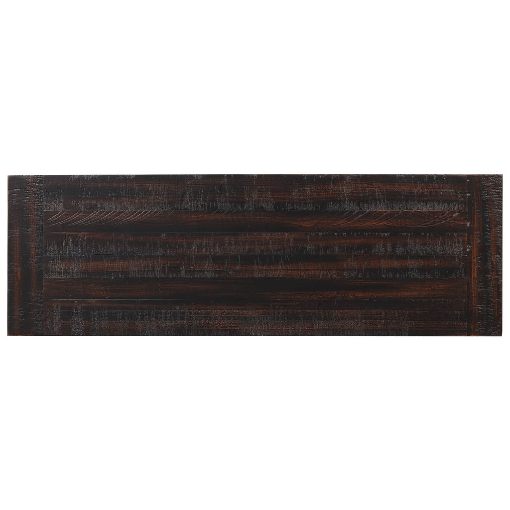 48'' Solid Pine Wood Top Console Table, Modern Entryway Sofa Side Table with 3 Storage Drawers and 2 Shelves. Easy to Assemble ( Black)