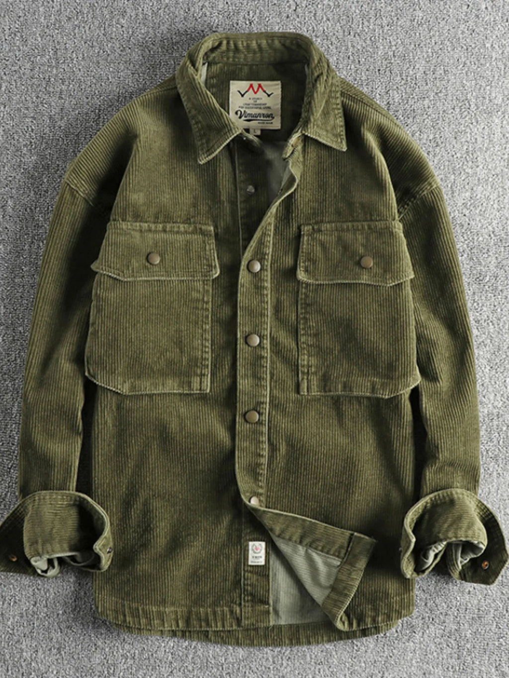 Corduroy Button Up Long Sleeve Jacket
