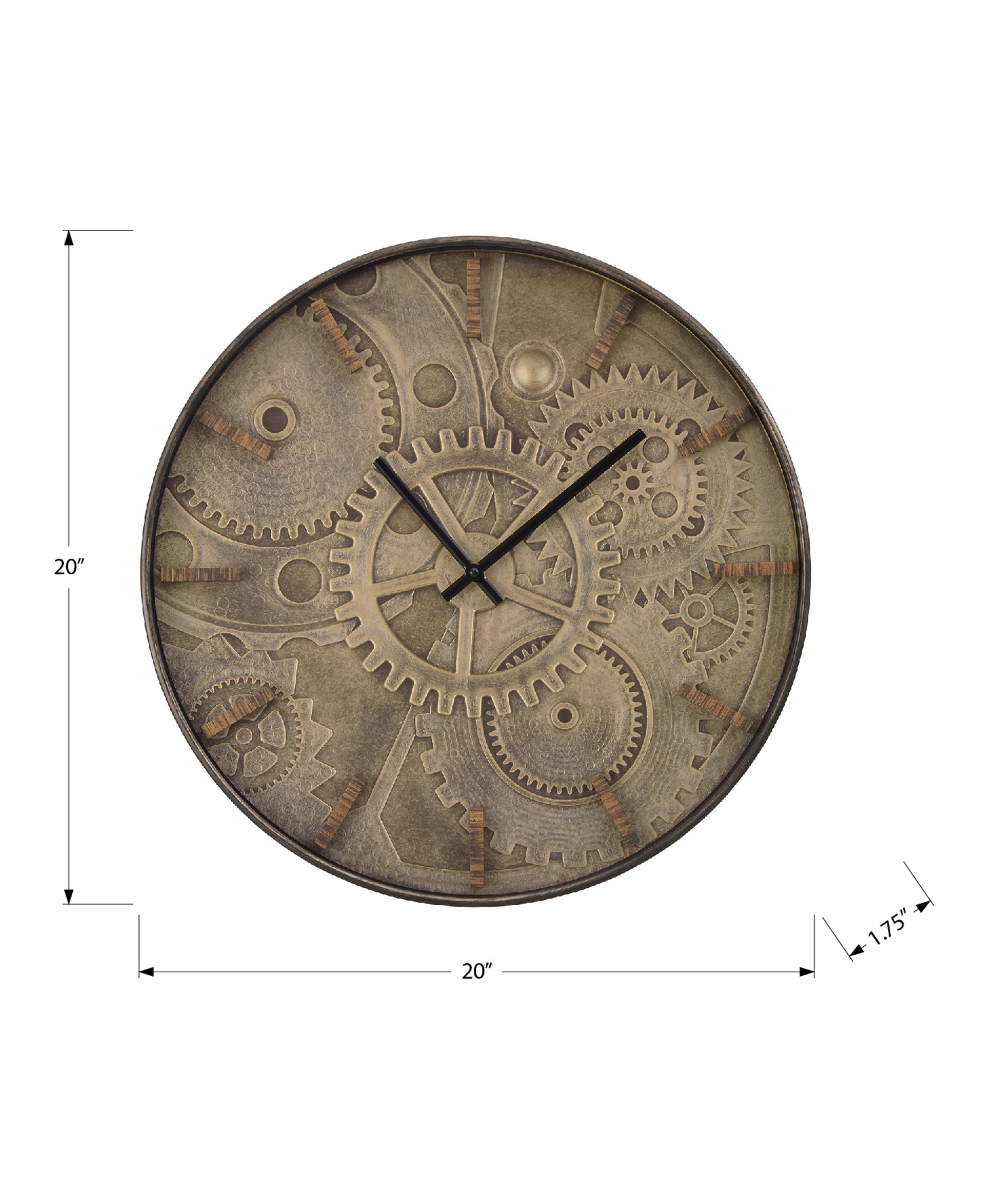 Clocks, 20' Round, Wall Clock, Brown, Transitional