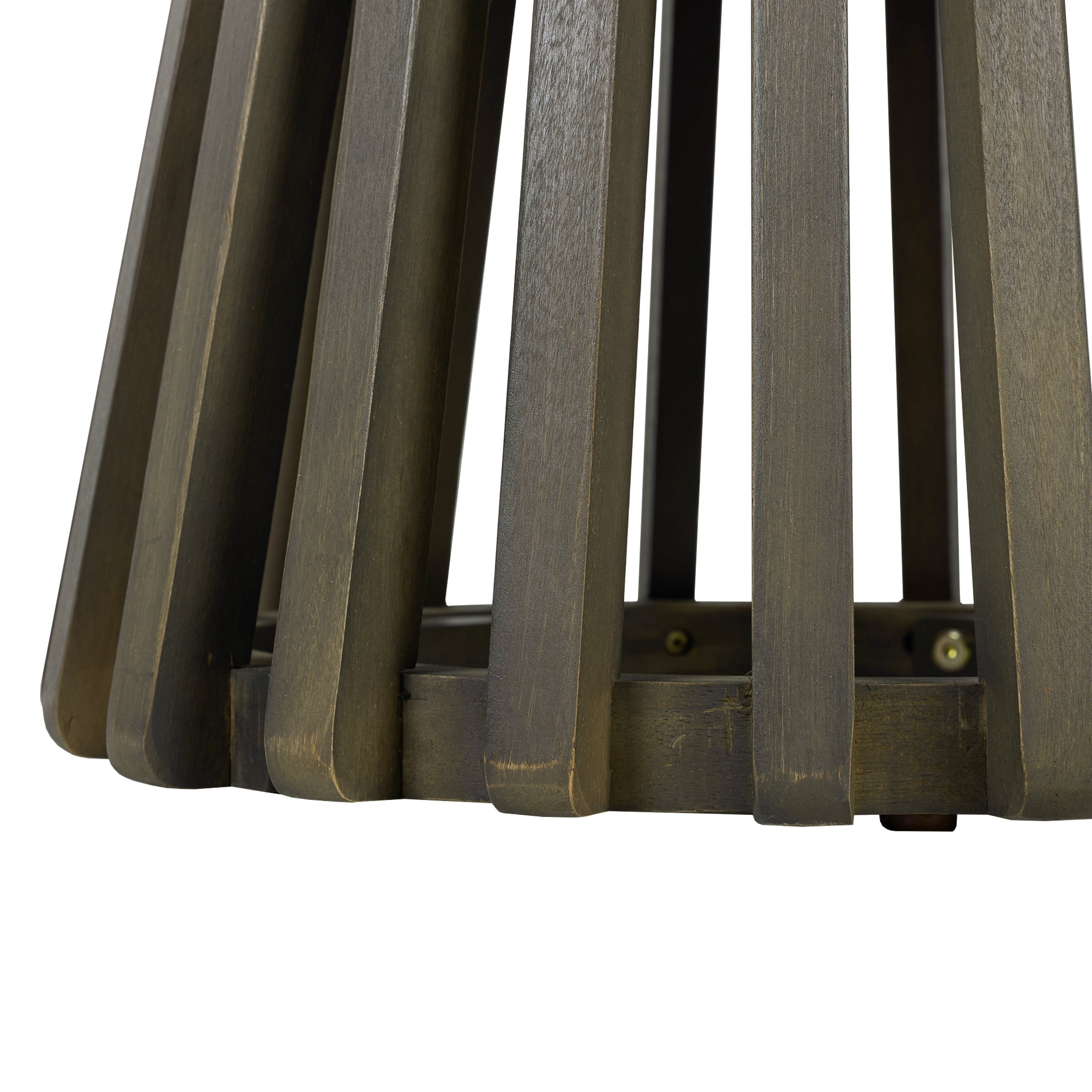 Outdoor Acacia Wood Patio Side Table, Round Coffee Table for Backyard, Lawn, Balcony,Grey Finish