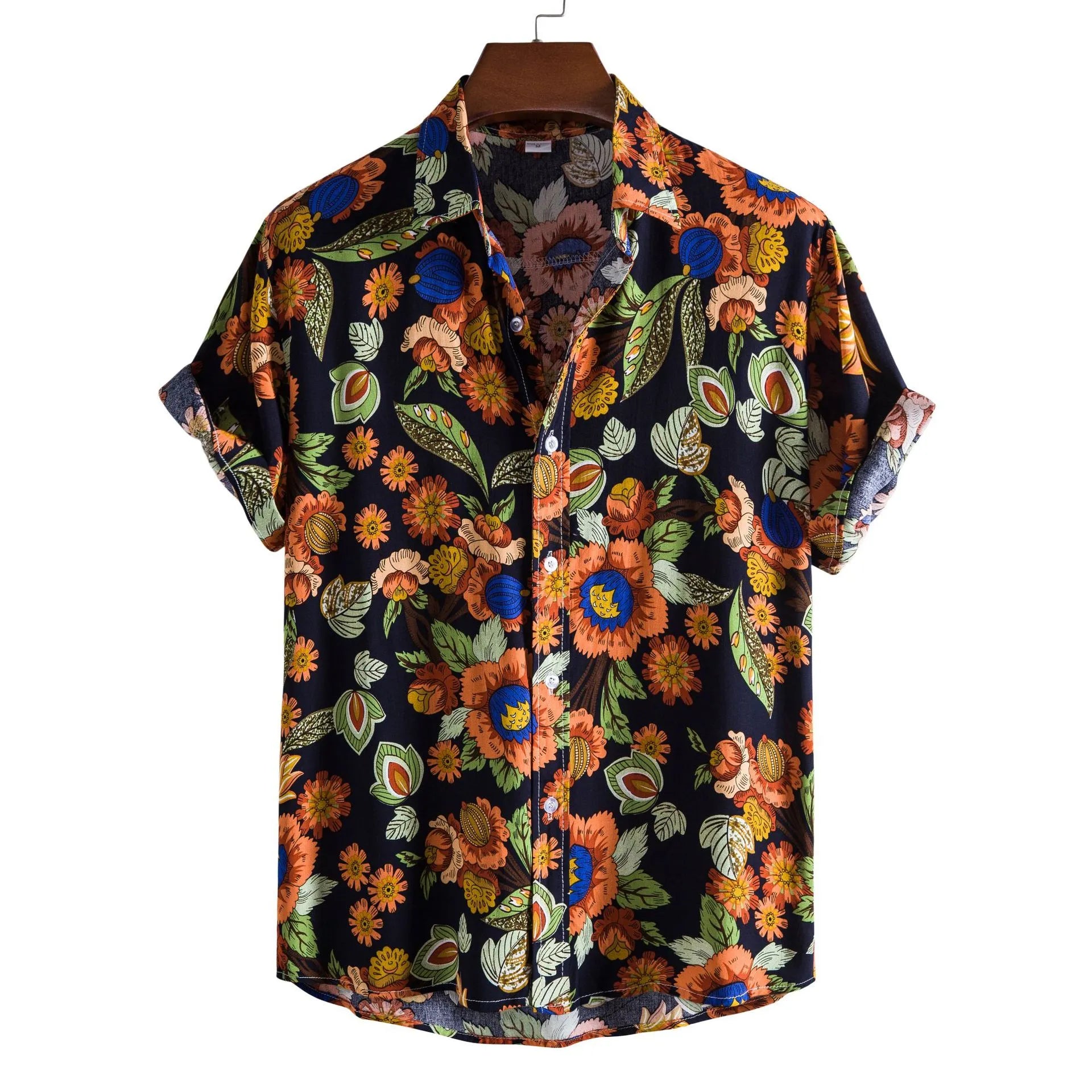 Button Down Tropical Floral Shirt