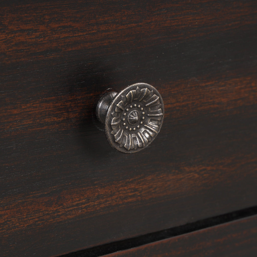 48'' Solid Pine Wood Top Console Table, Modern Entryway Sofa Side Table with 3 Storage Drawers and 2 Shelves. Easy to Assemble ( Black)