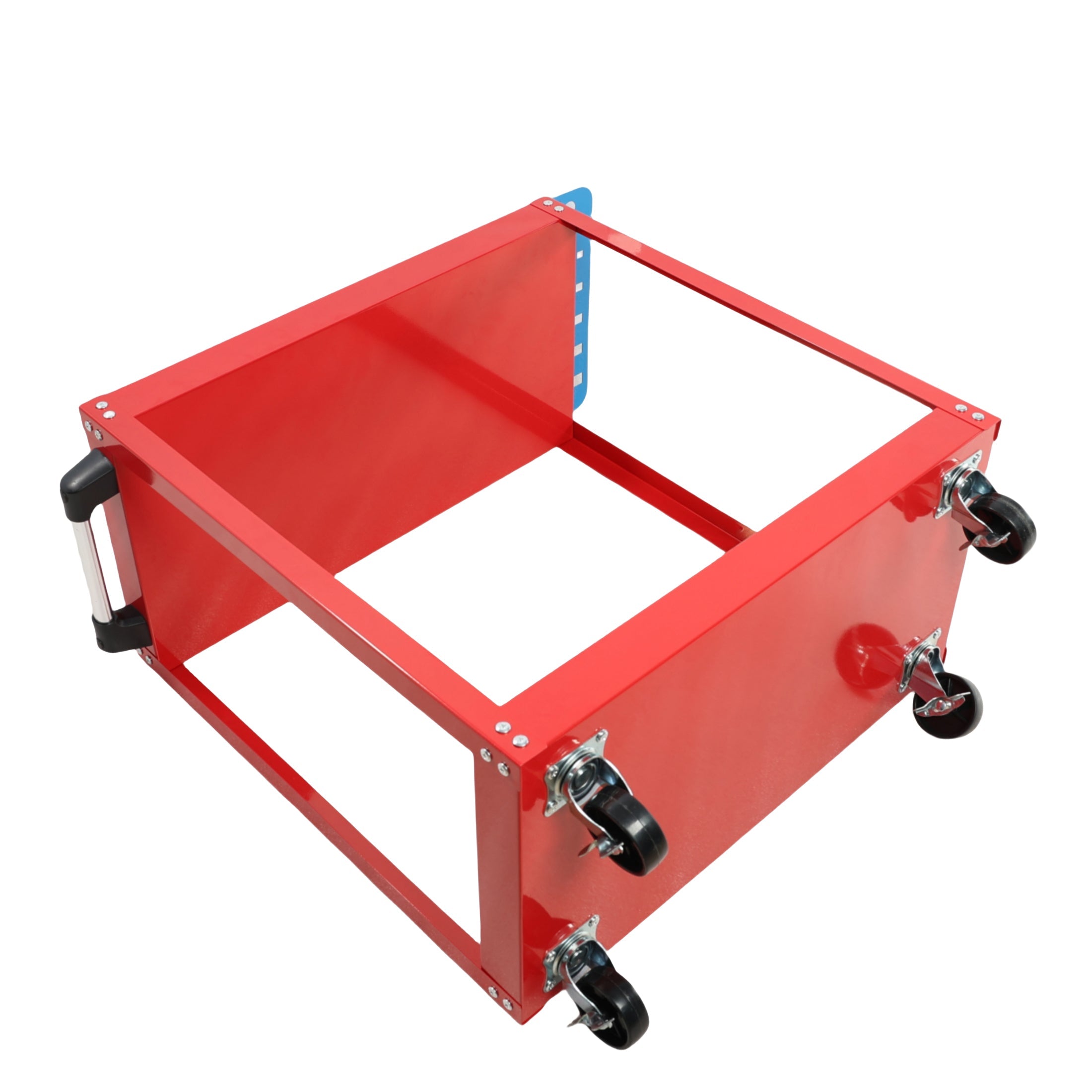 Tool Cart on Wheels,  Heavy Duty Steel Utility Cart w/Lockable Wheels, 400 LBS Capacity Industrial Service Cart for Garage, Warehouse, Workshop (Two-layer Bright Red)