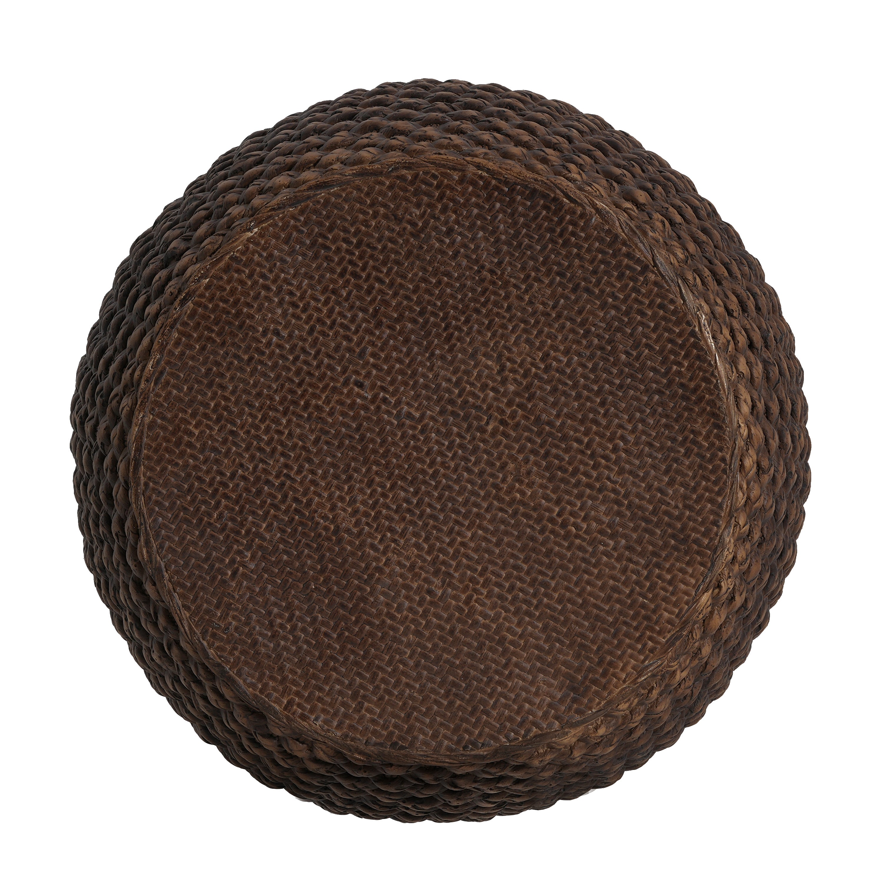 Faux Rattan Side Table for Both Indoor and Outdoor Use, Handmade MgO, Brown