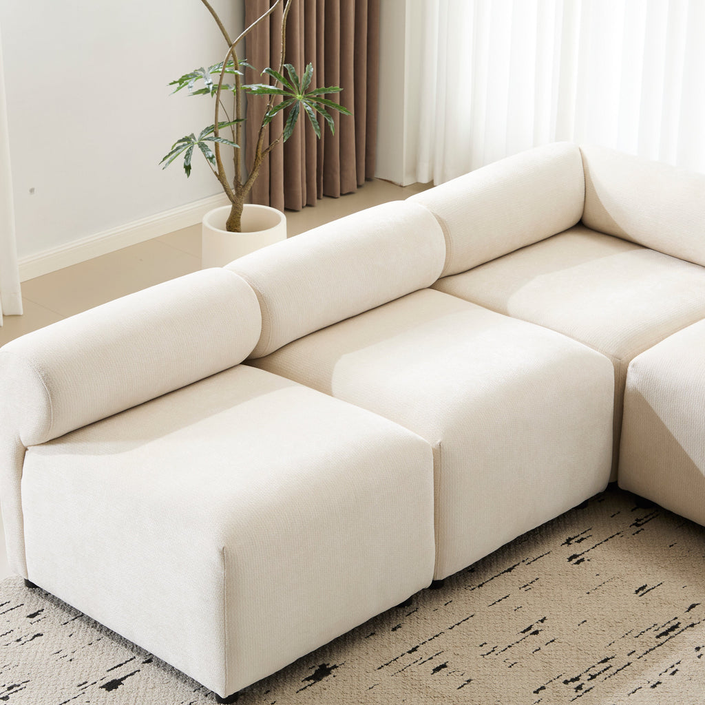 Evelyn 83 in.5-Piece V Shaped Modular Free Combination Sectional Sofa Couch for Living Rooms