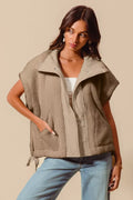 SO ME Over Sized Soft Sherpa Fur Sleeveless Vest Jacket