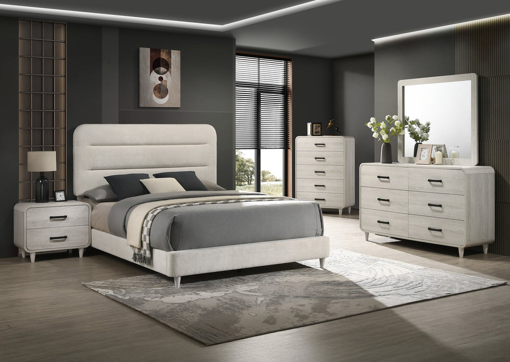 1pc Contemporary Style Two Drawers Nightstand Solid Wood  Unique White Finish Bedroom Furniture