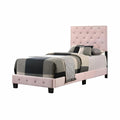Charming Pink Velvet Twin Bed for Kids with Easy Setup and Durable Design