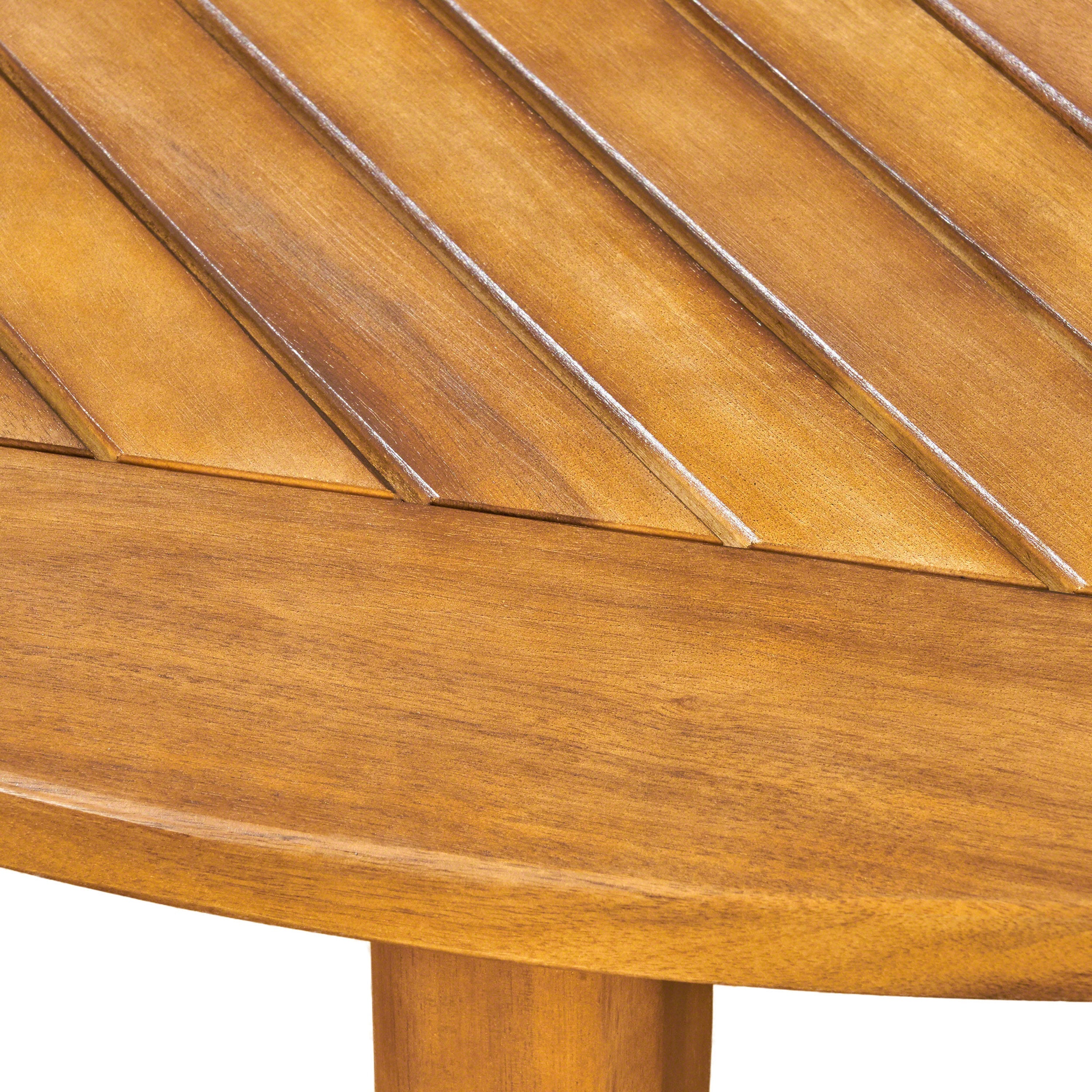 STAMFORD Modern Acacia Wood Dining Table with Straight Leg Base, Teak Finish, 47.25 Inches