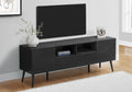 Tv Stand, 72 Inch, Console, Media Entertainment Center, Storage Drawer, Black Laminate, Mid Century, Modern