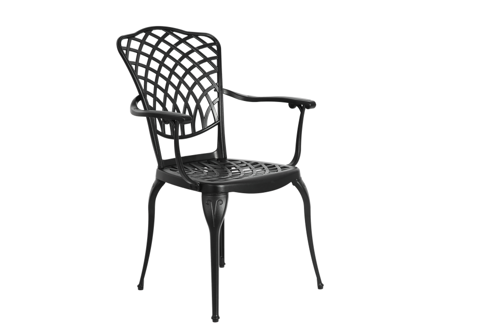 3 Piece Patio Bistro Set Cast Aluminum Bistro Table and Chairs Set of 2 with Umbrella Hole,All Weather Metal Bistro Table Set,Outdoor Patio Furniture Set for Garden Black