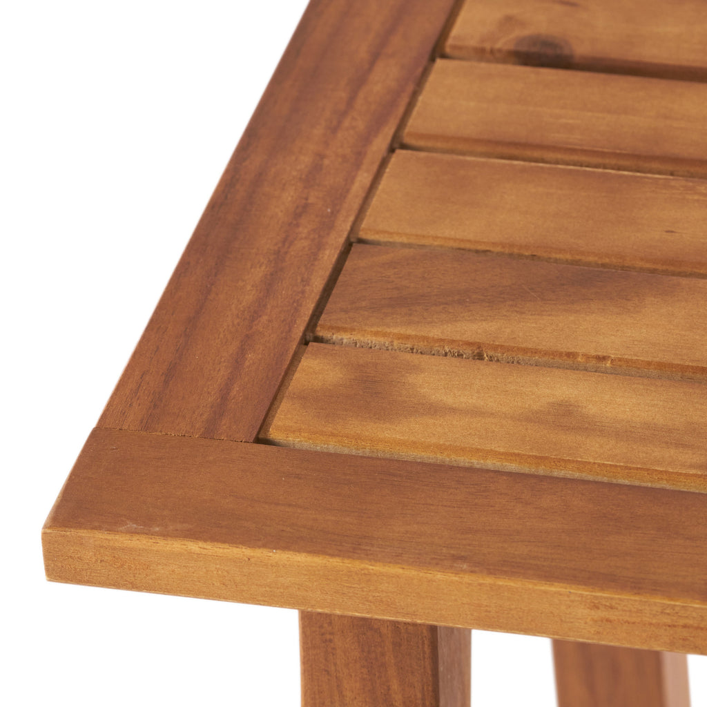 Kinesis Outdoor Side Table with Slatted Top and Wood Frame, Teak