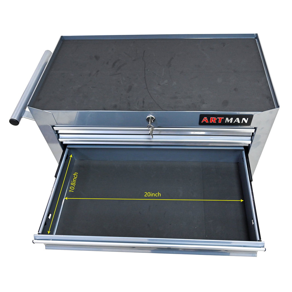 7 DRAWERS MULTIFUNCTIONAL TOOL CART WITH WHEELS-SLIVER