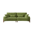 Cloud Velvet Deep Seated Sofa with Pillows, Green, Foam, 103 Inch