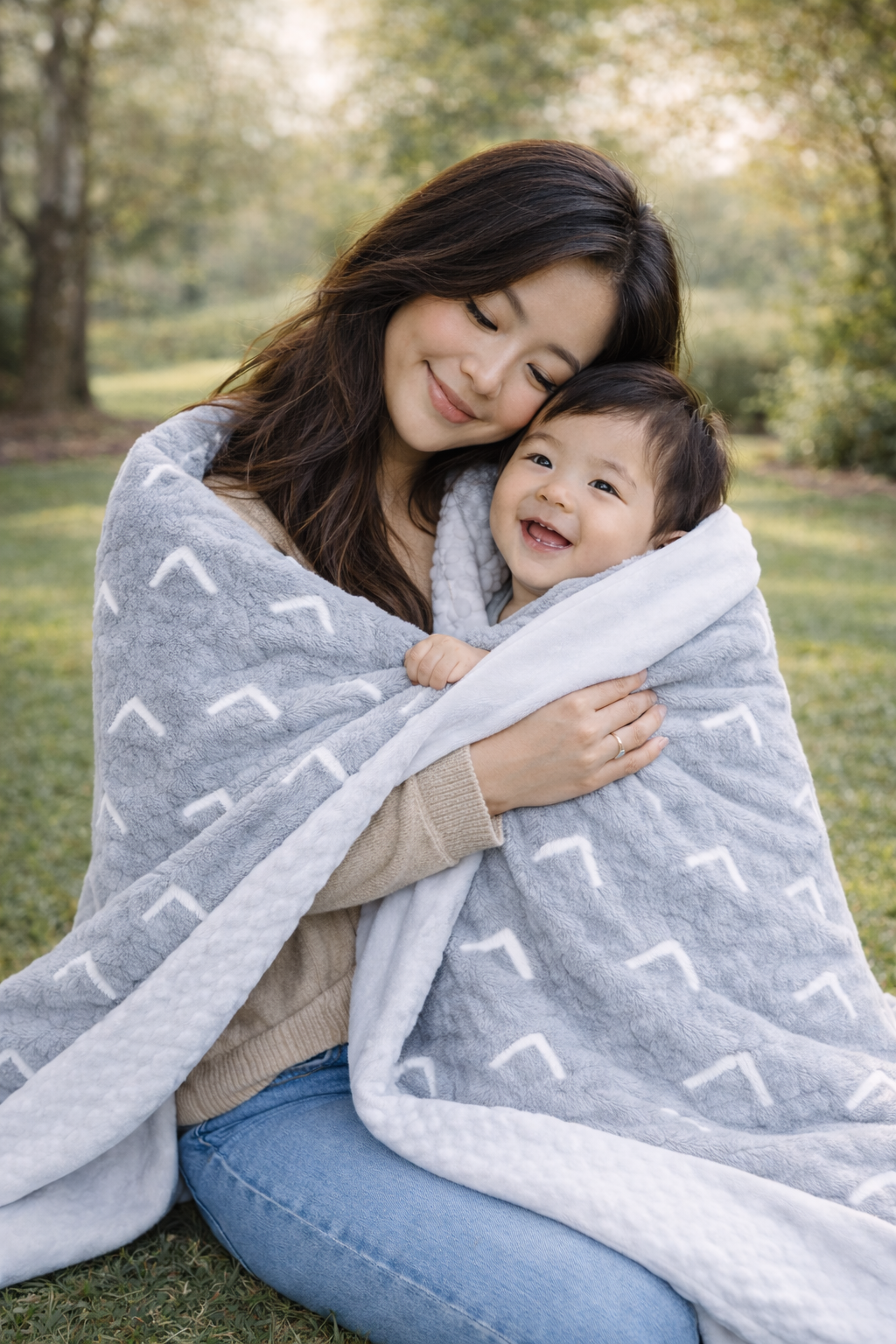 Gray Arrow Minky Blanket