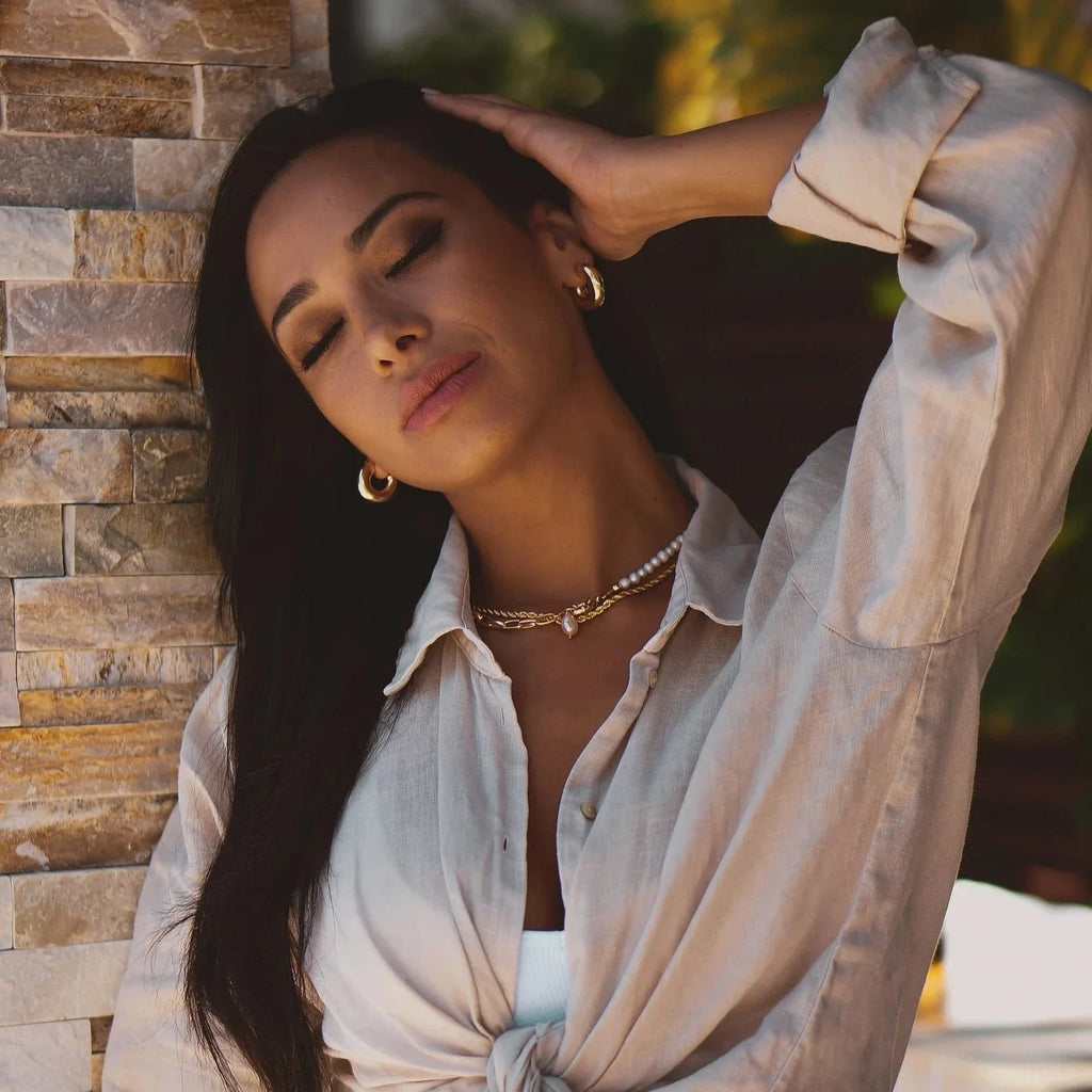 Garnet Pearl Necklace