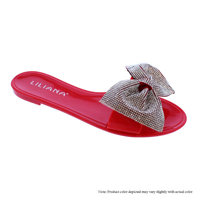 Bling Bow Sandal -Red {Order 1/2 Size Larger}
