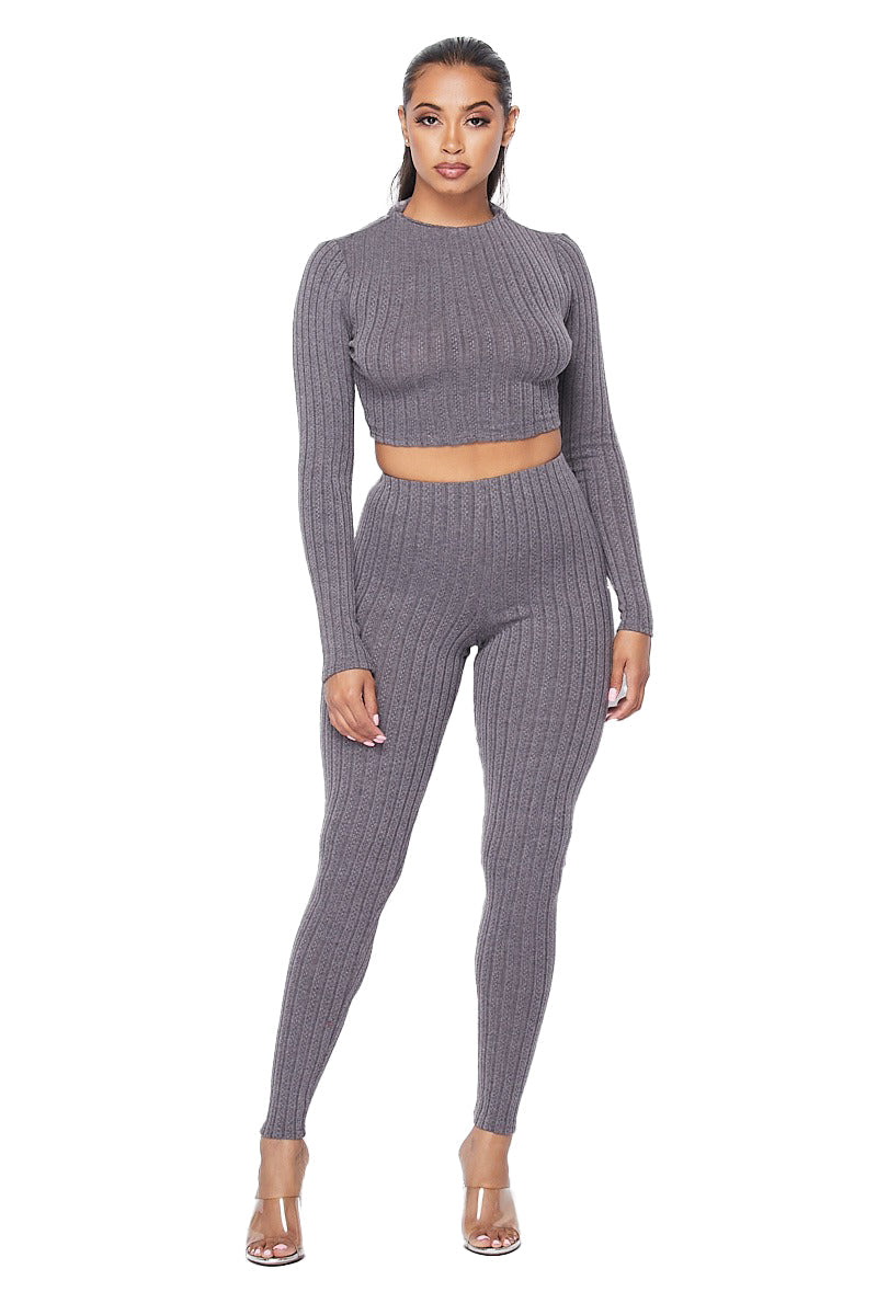 Knit Cropped Legging Set