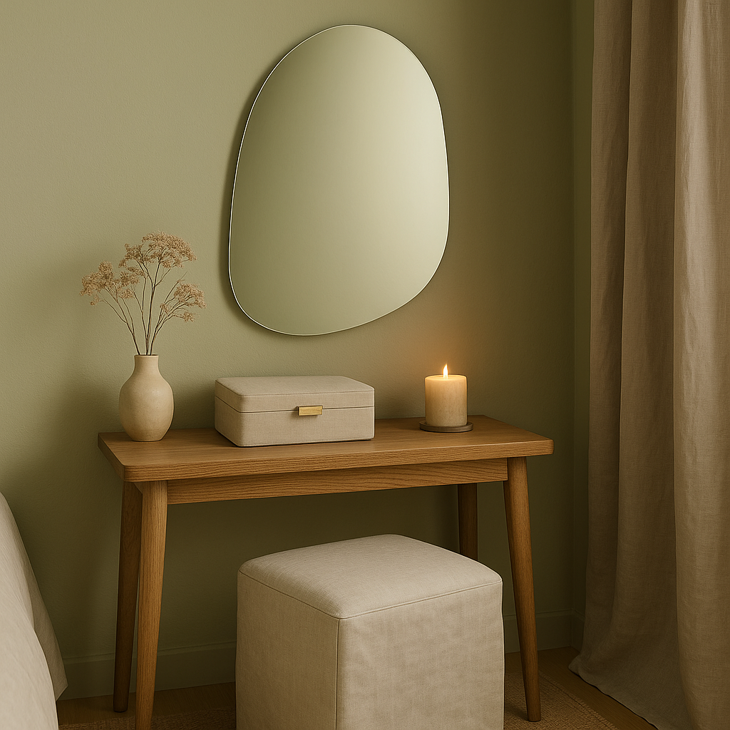 Modern Irregular Wall Mirror – Frameless Asymmetrical Mirror for Living Room or Bathroom