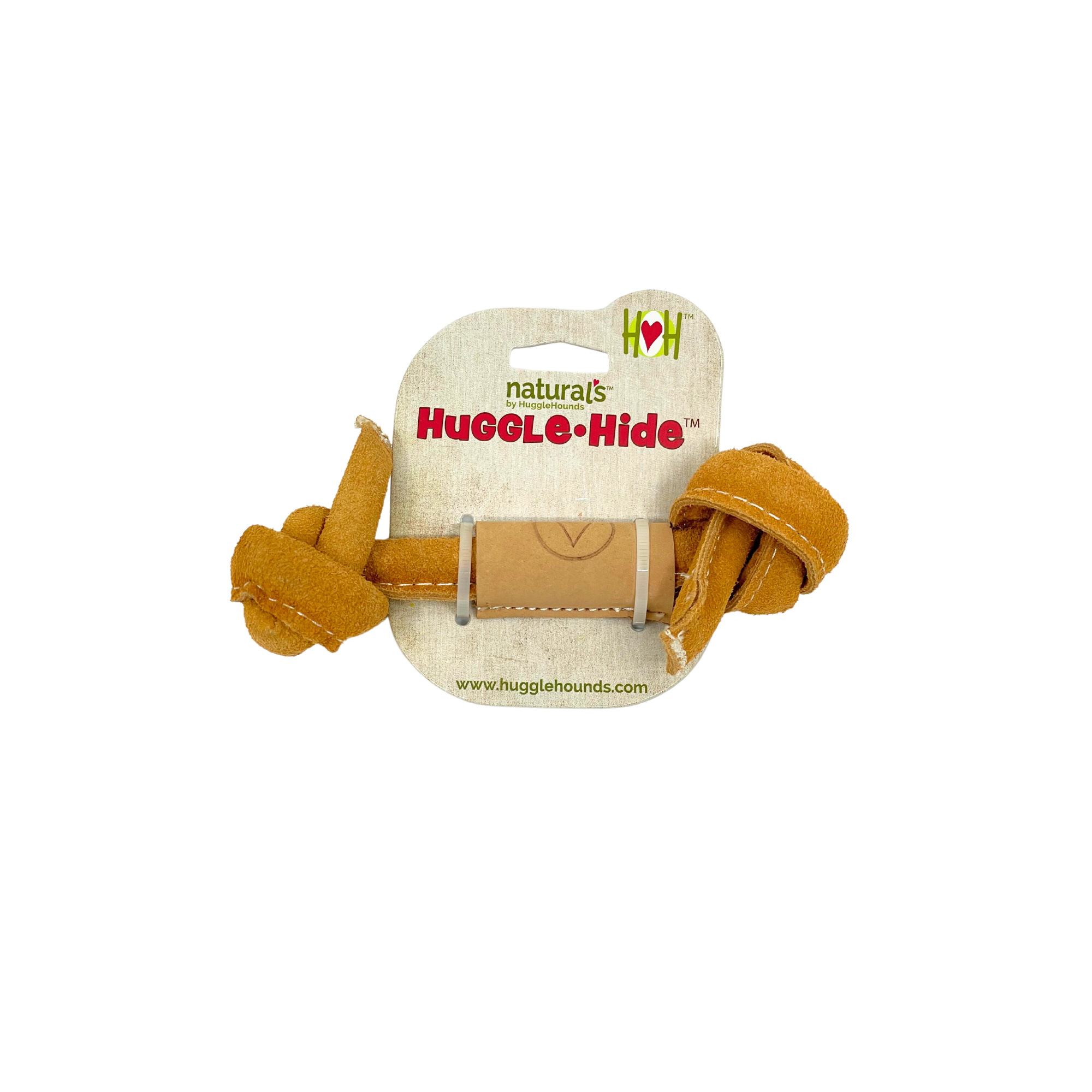 Huggle-Hide® Natural Leather Bone Dog Toy, 3 Pack