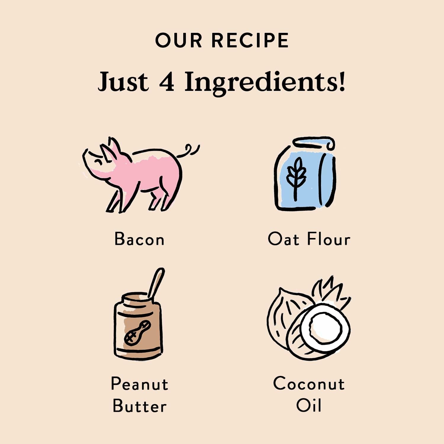 BestBy01/25 Bocce's Bakery Bac'N Nutty Dog Treats PB & Bacon Wheat-Free 5oz USA