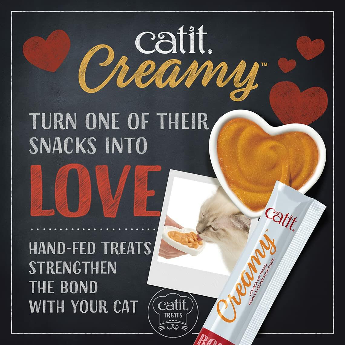 BestBy06/25 Catit Creamy Lickable Cat Treat Salmon 5-Pack Hydrating Healthy