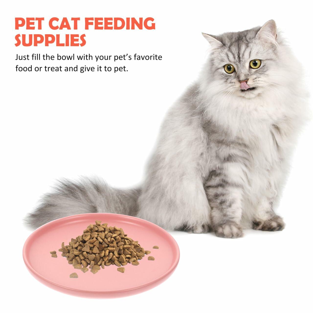 Balacoo Ceramic Cat Food Bowl Shallow Whisker Friendly Indoor Dish