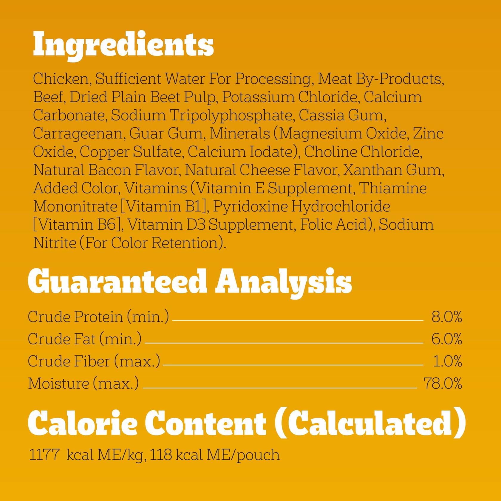 BestBy11/25 Pedigree Adult Soft Wet Dog Food Beef Bacon Cheese 3.5oz 16-Count