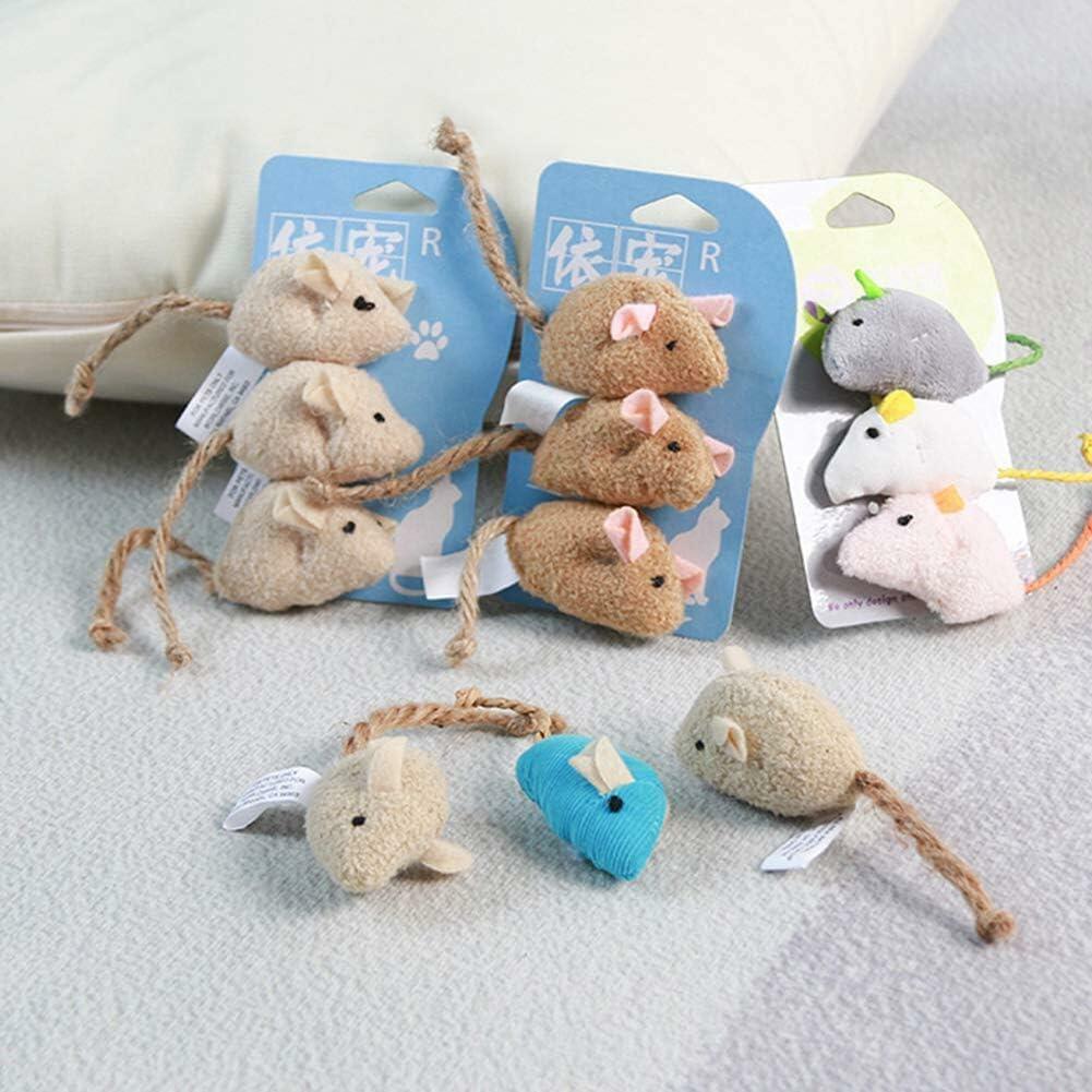 Calsgkspray 3Pcs Plush Cat Toys – Interactive Chew & Scratch Mice for Pets