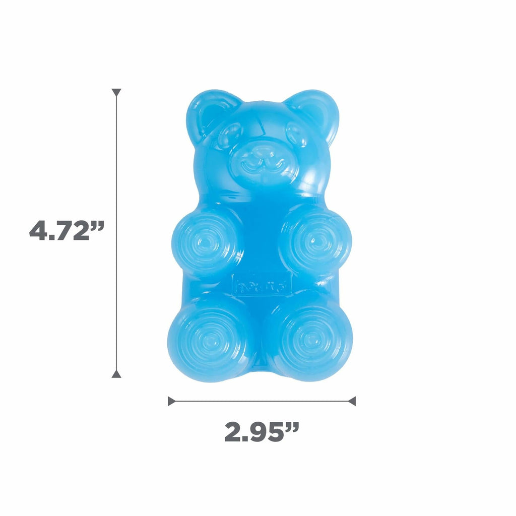 Outward Hound Gummiez Bear Dog Toy & Treat Stuffer 4.7" Blue Raspberry