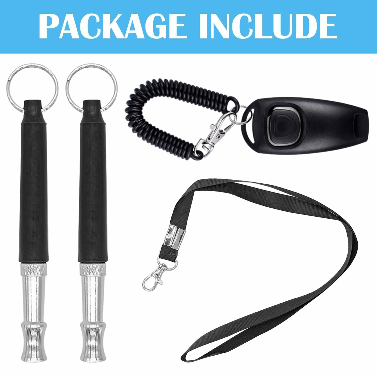 Sbomiaort Dog Training Set Whistle Clicker w/Lanyard Puppy Training