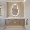 LED Bathroom Mirror with Lights | Irregular Organic Vanity Mirror | Touch Sensor