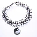 Elastic Choker Ying Yang Charm Necklace