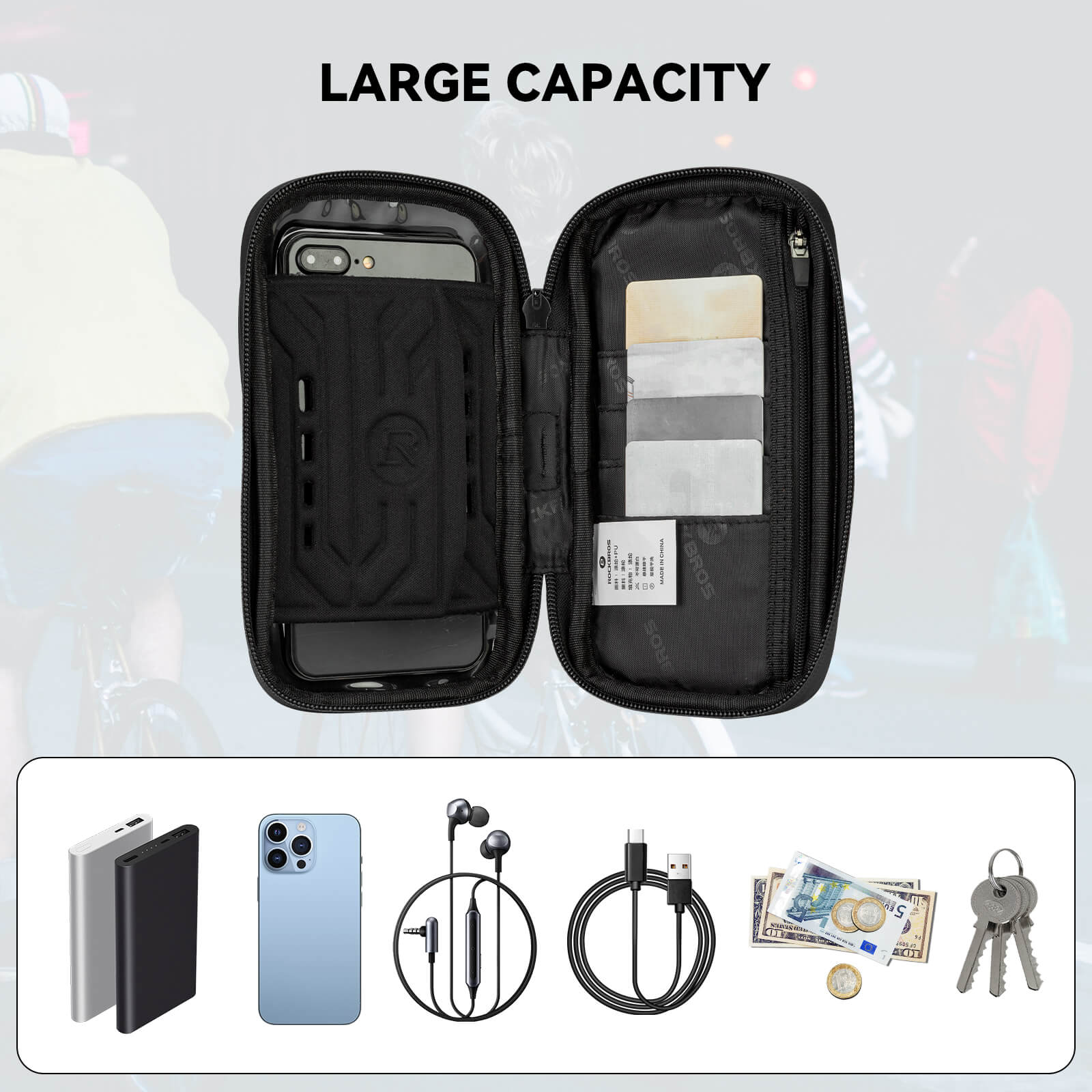 360° Rotating Bike Phone Mount Bag
